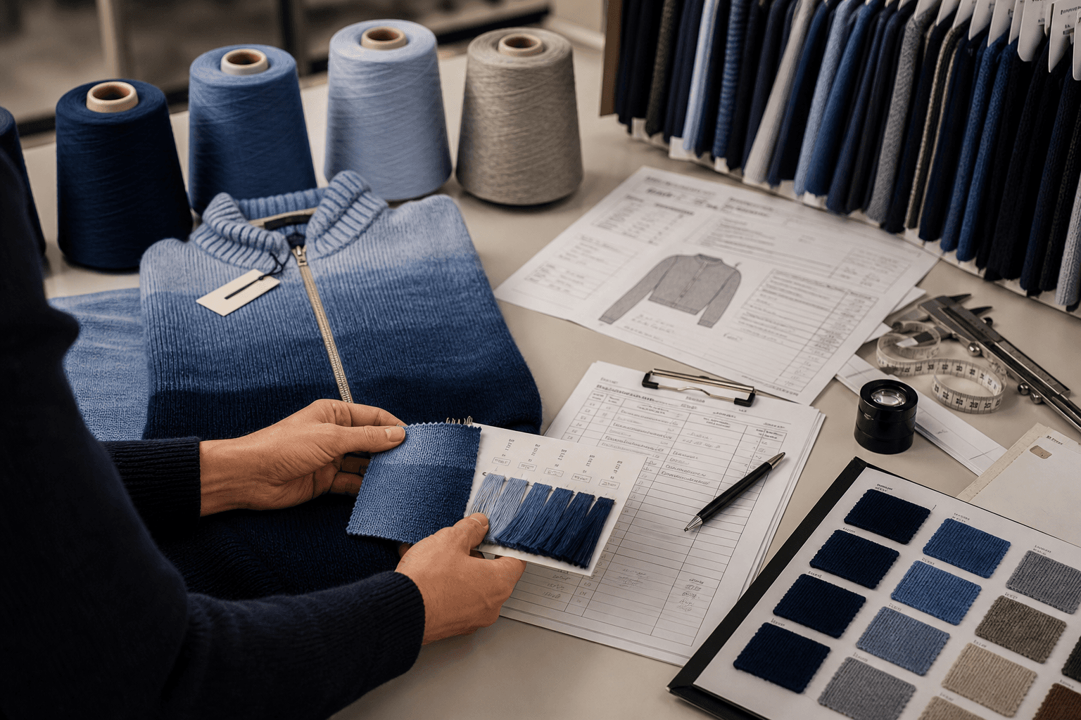 Knitwear Color Approval: Lab Dips, Pantone & Bulk Color Matching buyer guide cover image