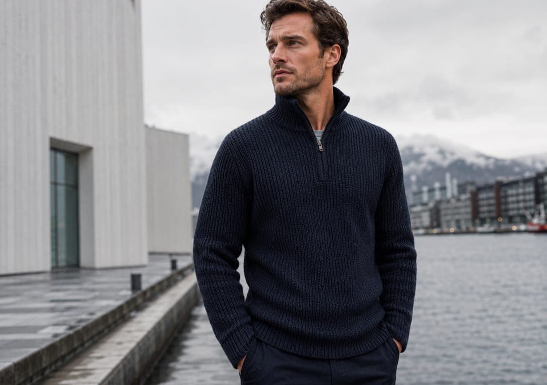 Nordic Market knitwear market — buyer menswear in market setting