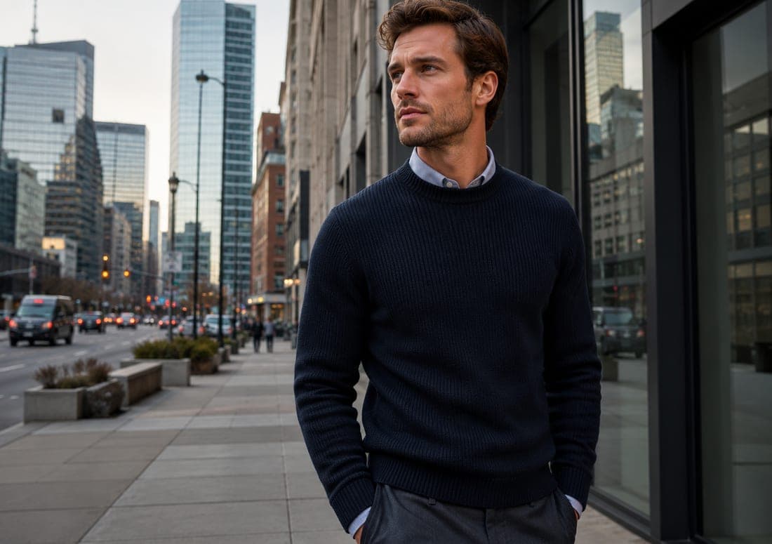 North America knitwear market — buyer menswear in market setting