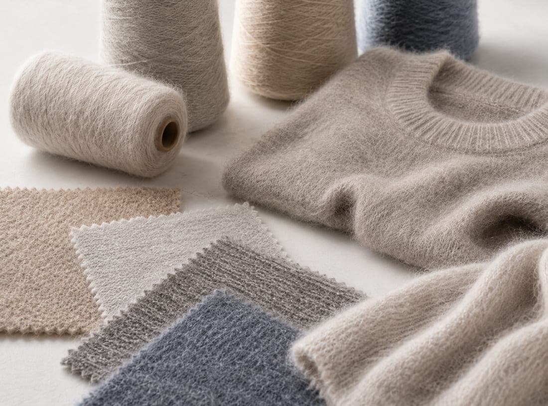 Mohair & Alpaca Knitwear — yarn and knit material for custom knitwear