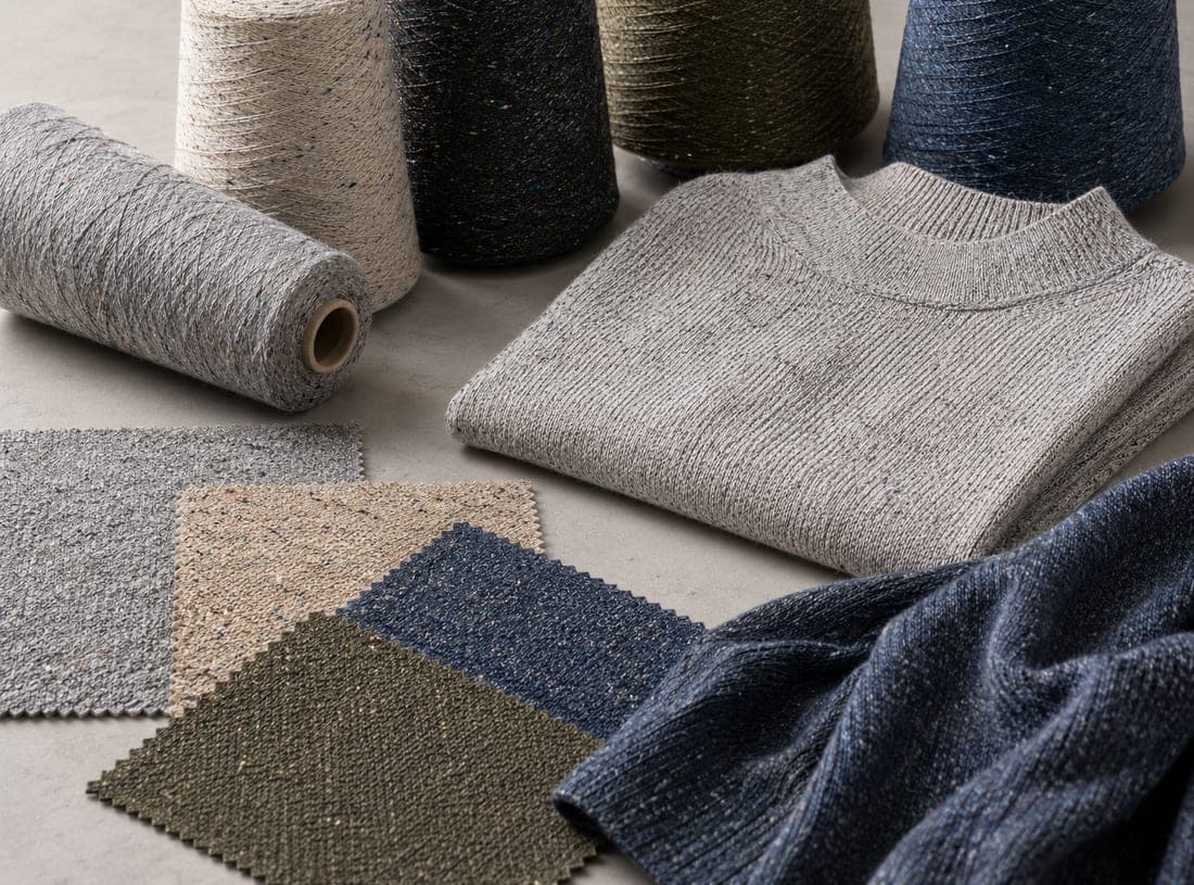 Recycled Yarn Knitwear — yarn and knit material for custom knitwear
