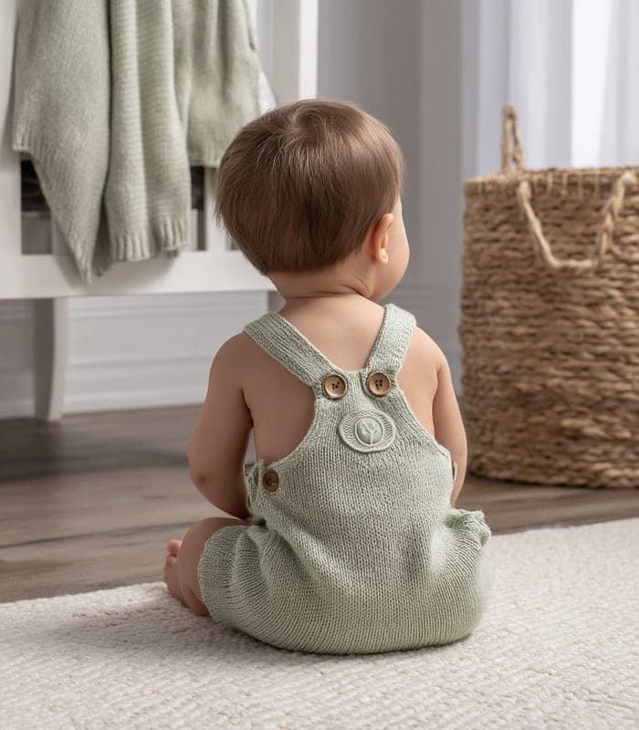 Baby Bamboo Fiber Knit Romper with Embroidered Details — view 3