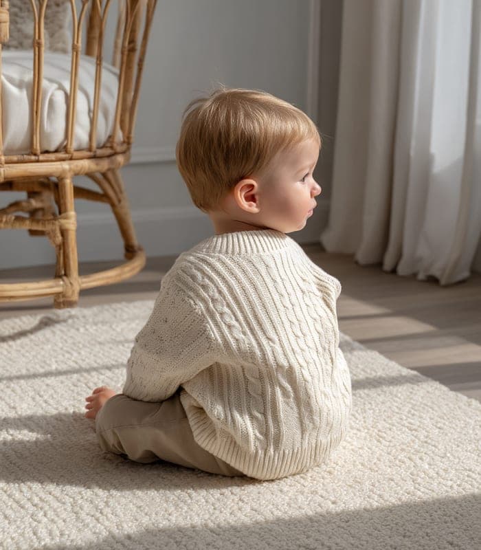 Baby Cable Knit Pullover with Contrast Elbow Patches — view 4