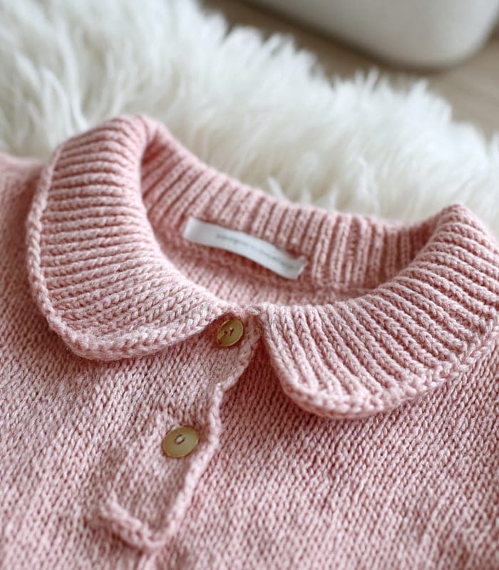 Baby Lightweight Knit Dress with Peter Pan Collar — view 5