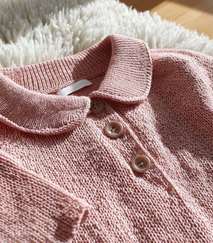 Baby Lightweight Knit Dress with Peter Pan Collar — view 6