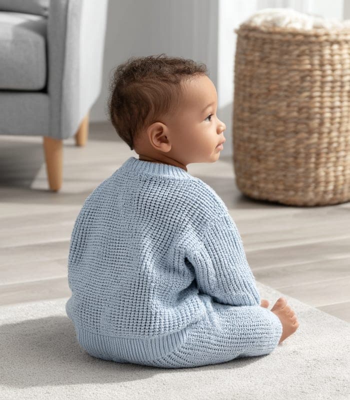 Baby Two-Piece Knit Set with Geometric Patterns — view 2