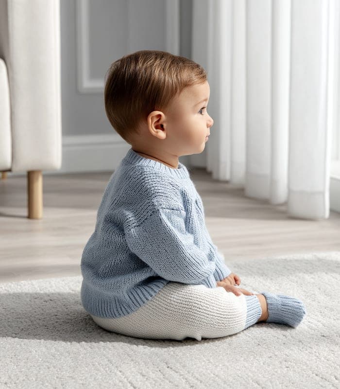 Baby Two-Piece Knit Set with Geometric Patterns — view 4