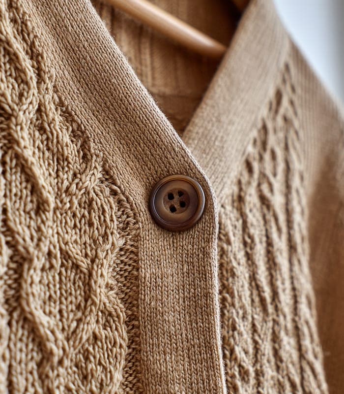 Kids' Designer Beige Patterned Buttoned Cardigan — view 5