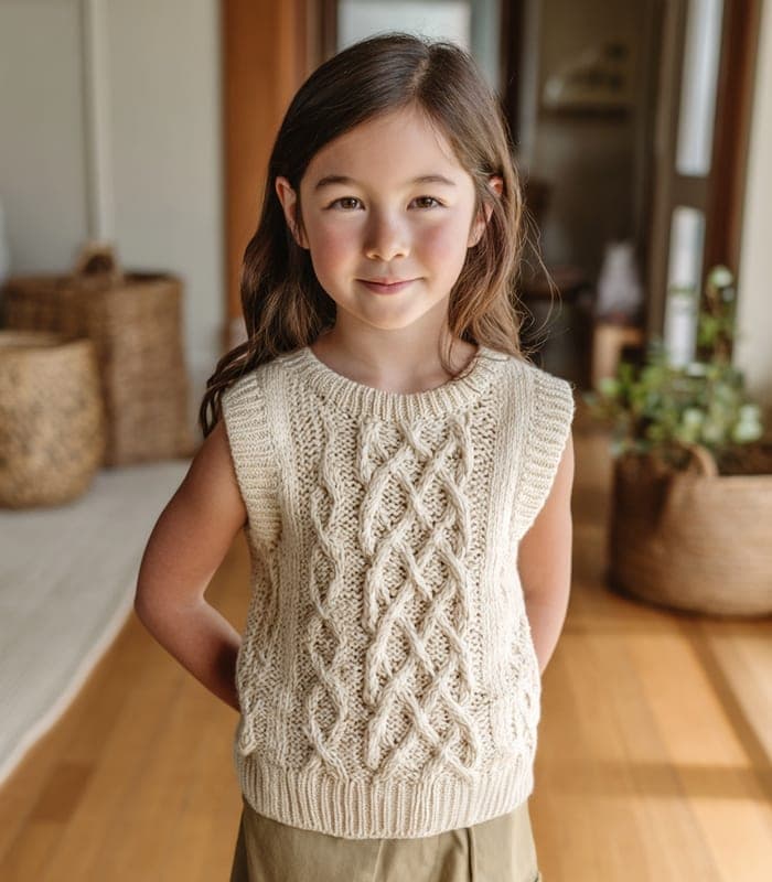 Kids' Handcrafted 100% Cotton Knit Vest