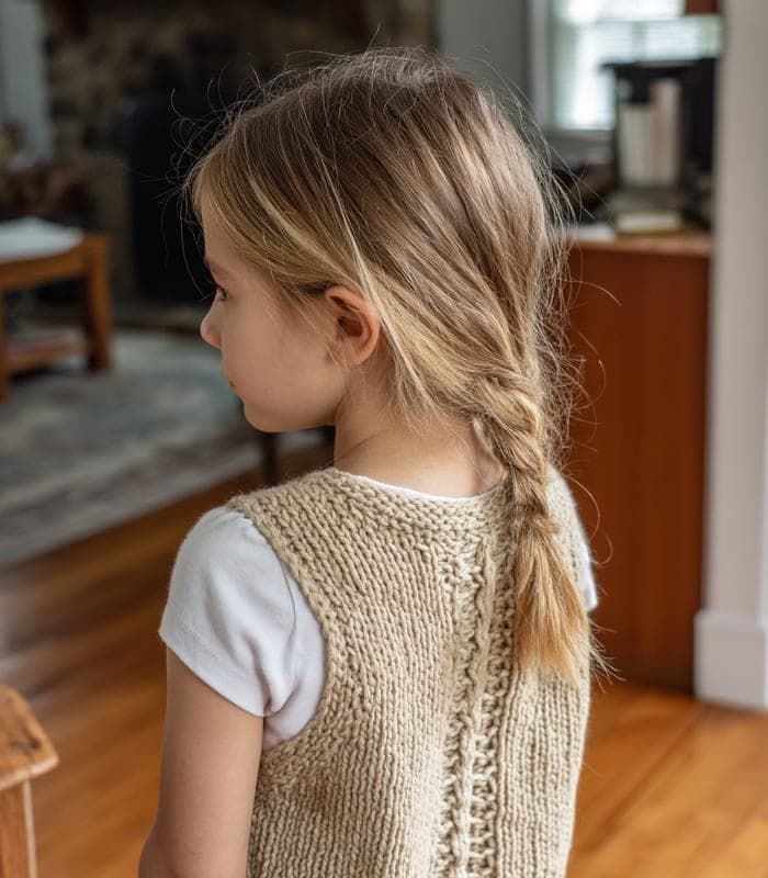 Kids' Handcrafted 100% Cotton Knit Vest — view 4