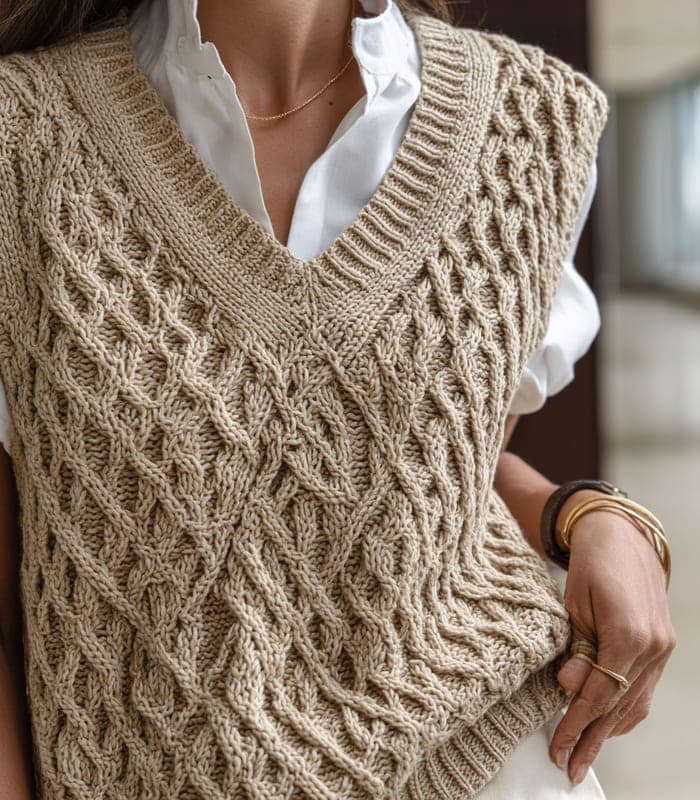 Kids' Handcrafted 100% Cotton Knit Vest — view 6
