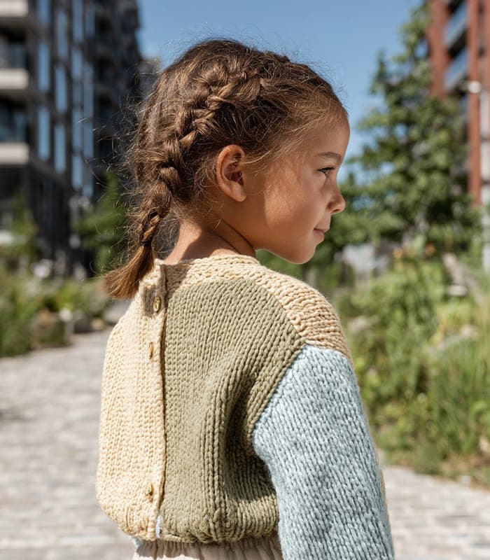 Kids' Organic Cotton Color Block Cardigan — view 2