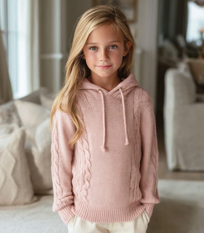 Kids' Nordic Pattern Wool-Blend Hoodie