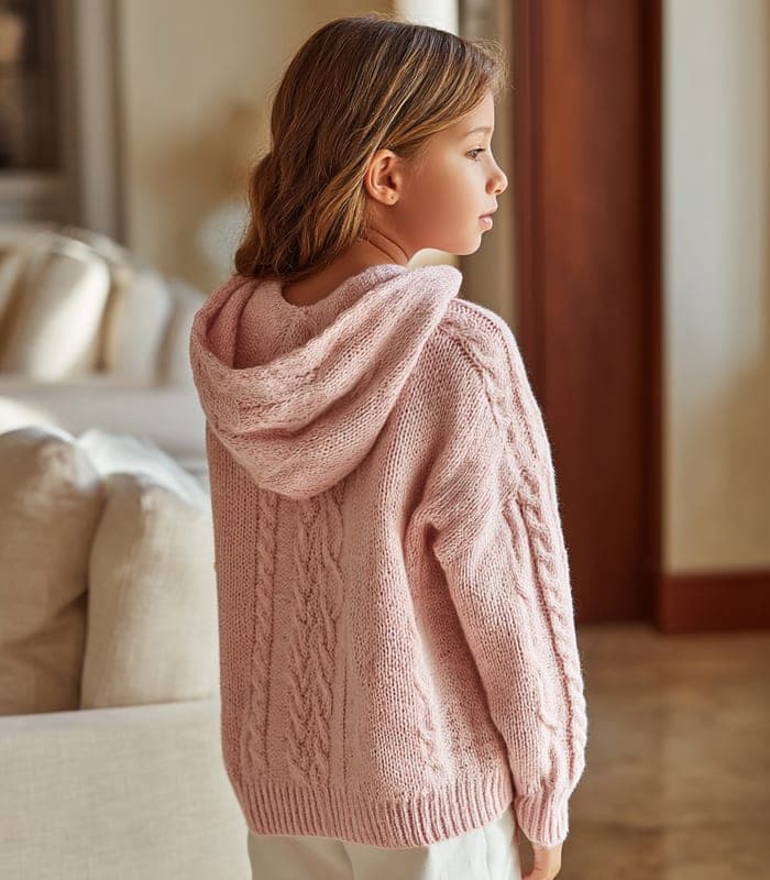 Kids' Nordic Pattern Wool-Blend Hoodie — view 2