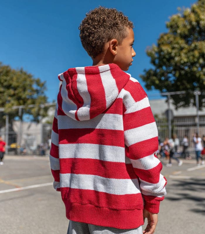 Kids' Striped Pullover Hoodie — view 4