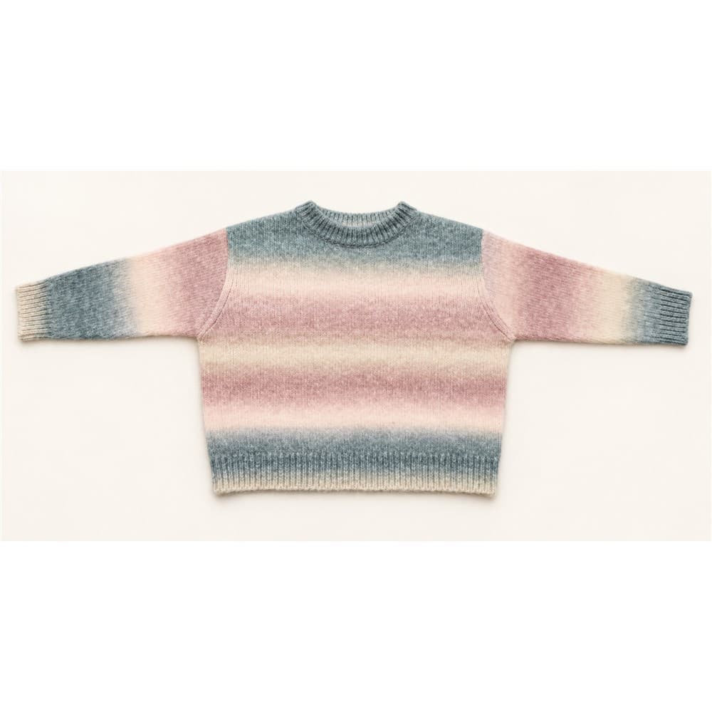 Kids' Multicolour Striped Crew Neck Sweater — view 4