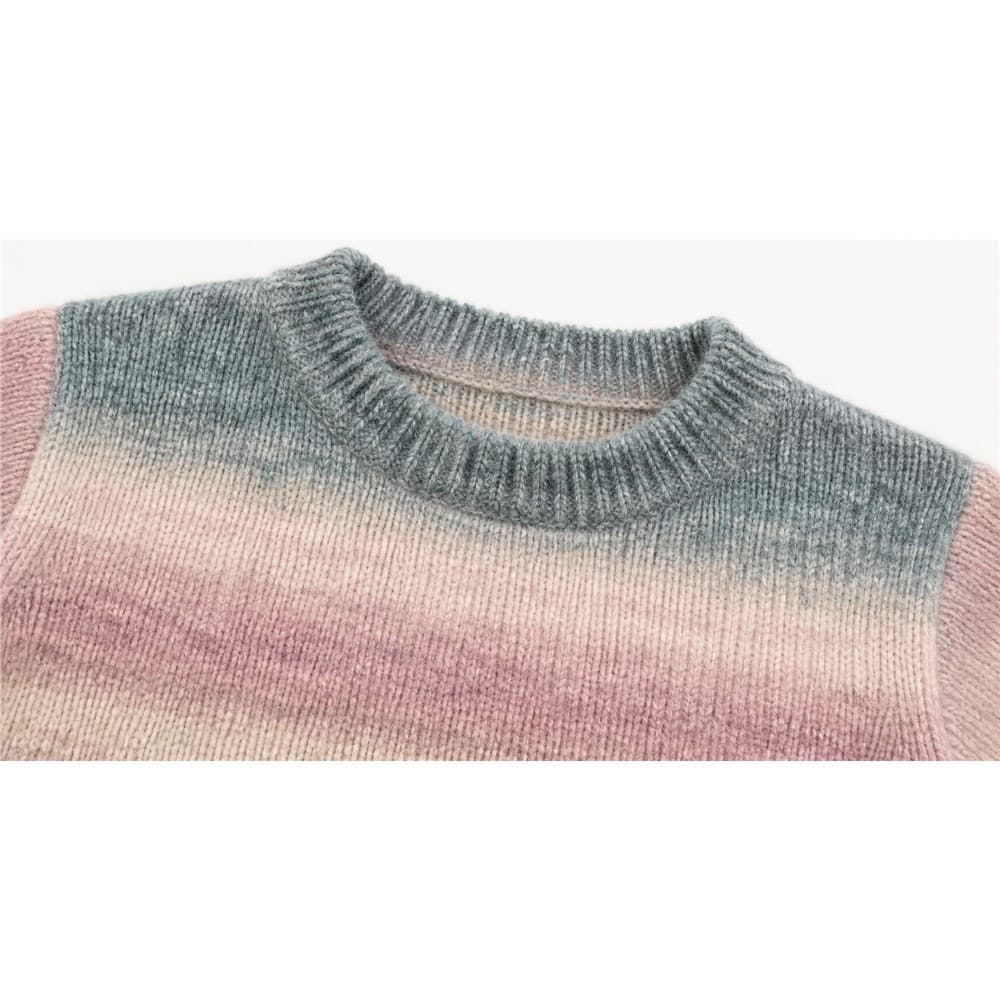 Kids' Multicolour Striped Crew Neck Sweater — view 5