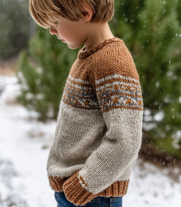 Kids' Classic Fair Isle Pullover — view 4