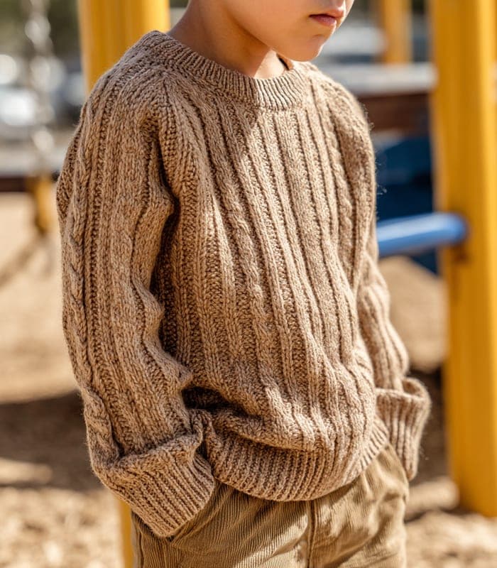 Kids' EcoSoft Cable Knit Sweater — view 2