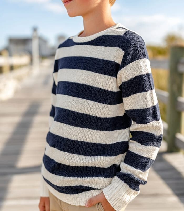 Kids' Fisherman's Striped Pullover — view 2