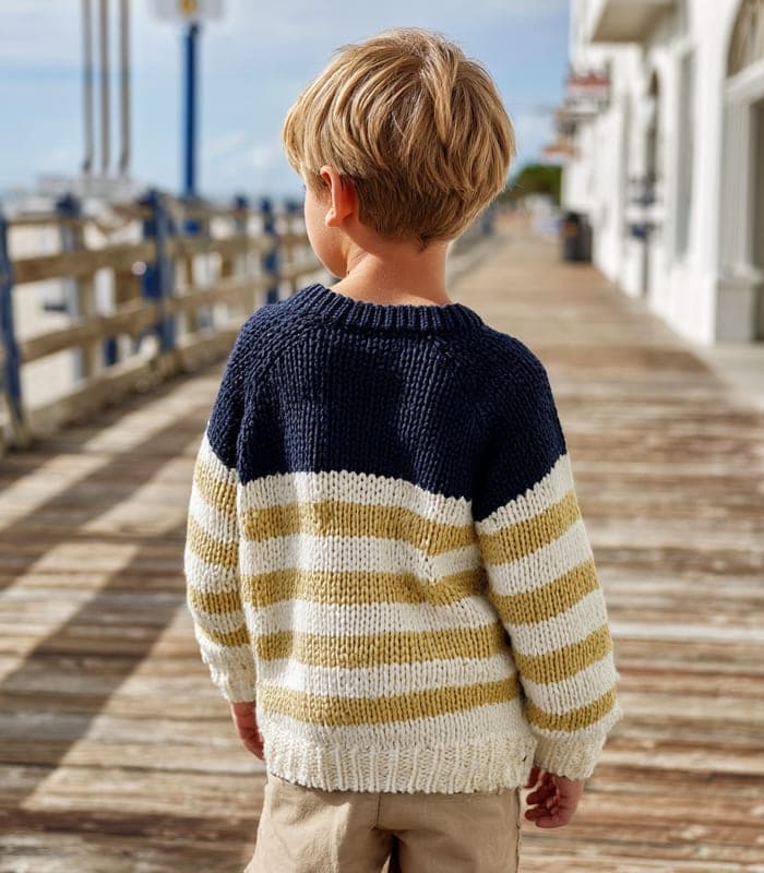 Kids' Fisherman's Striped Pullover — view 3