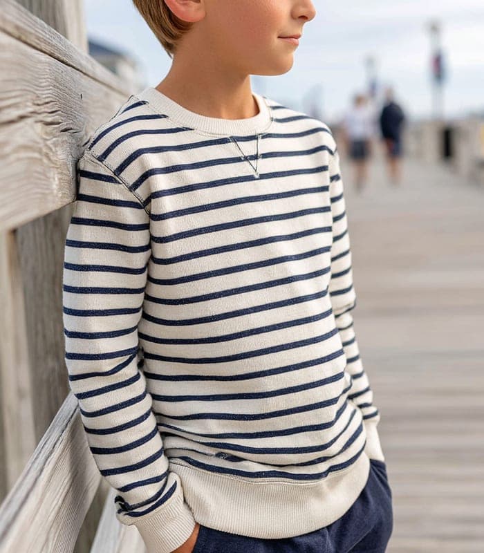 Kids' Fisherman's Striped Pullover — view 4