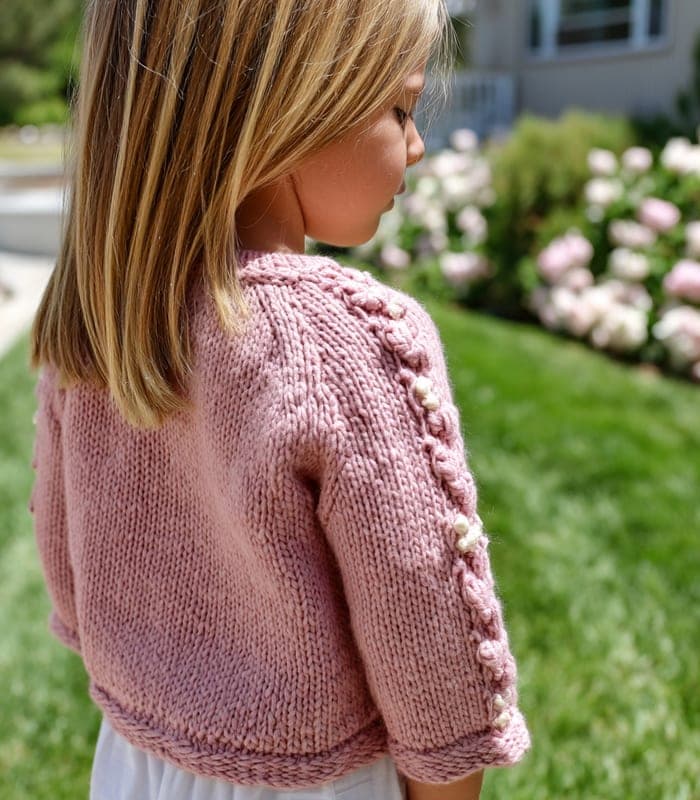 Kids' Petal Embroidered Knit Sweater — view 2