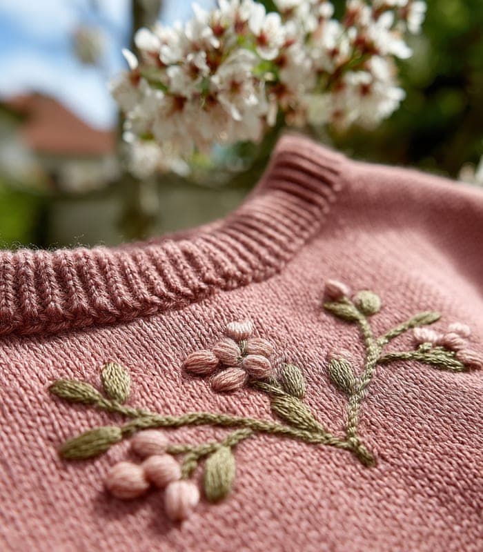 Kids' Petal Embroidered Knit Sweater — view 5