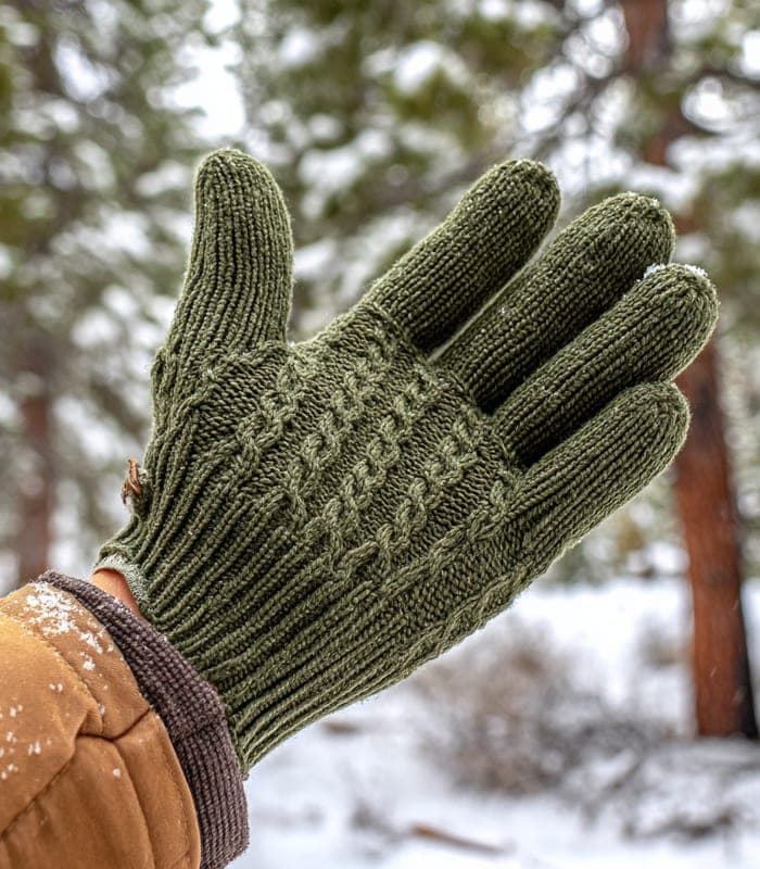 Cable Knit Wool Gloves — view 3