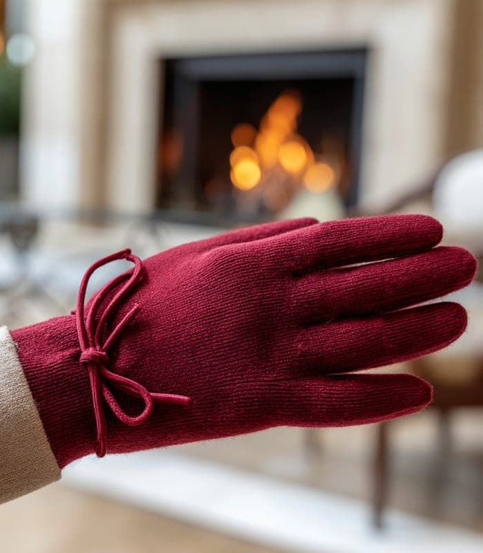 Cashmere-Lined Wool Gloves — view 4