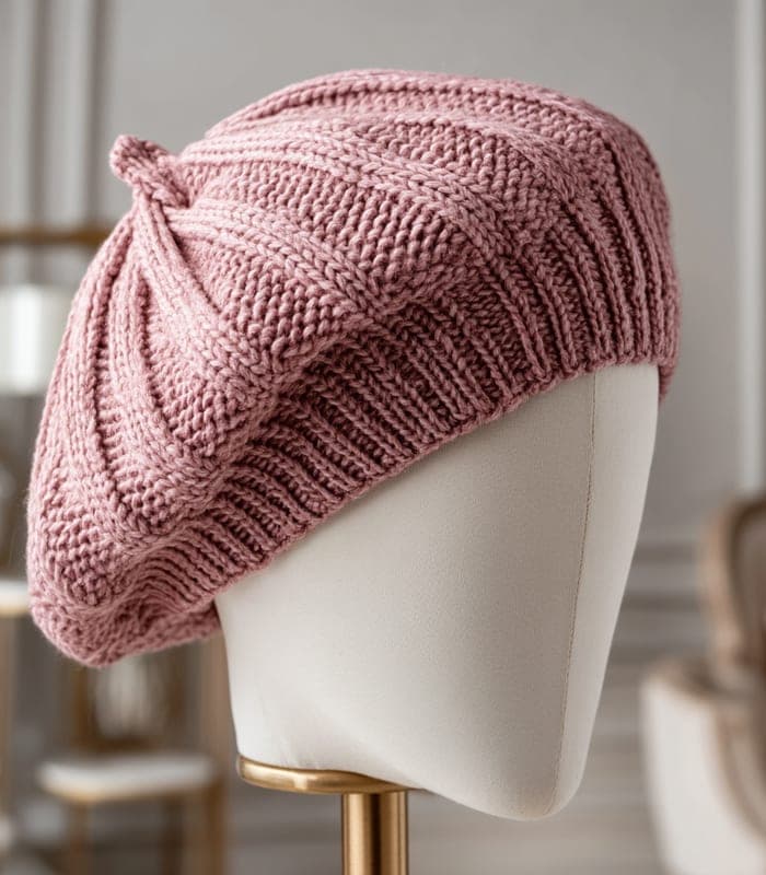 Elegant Knit Beret — view 3
