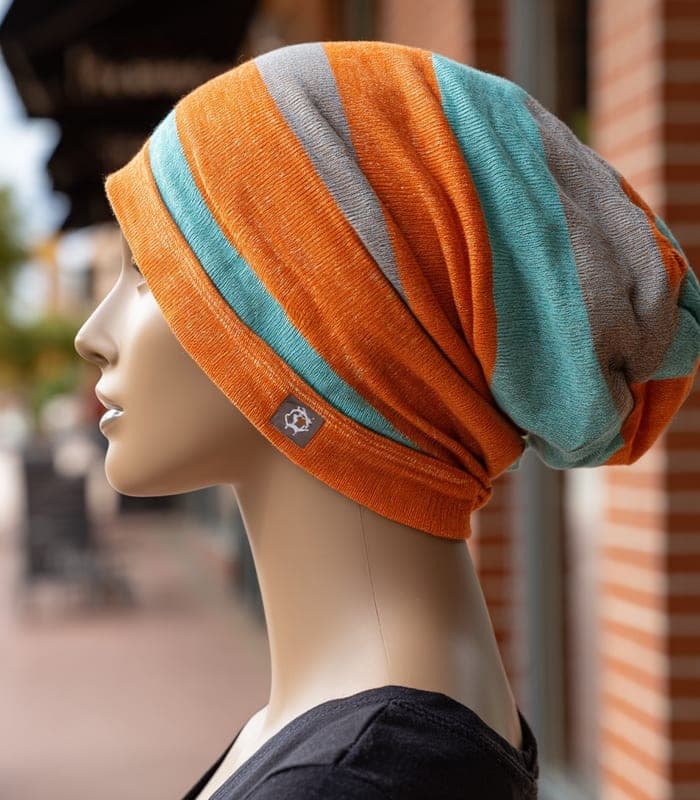 Retro Striped Slouchy Beanie — view 3