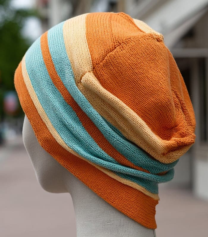 Retro Striped Slouchy Beanie — view 4