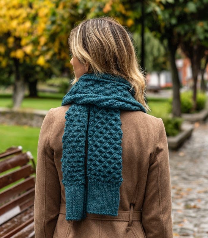 Alpaca Wool Textured Scarf — view 2