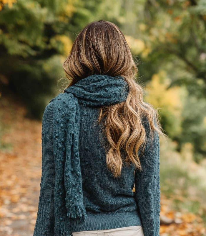 Alpaca Wool Textured Scarf — view 4