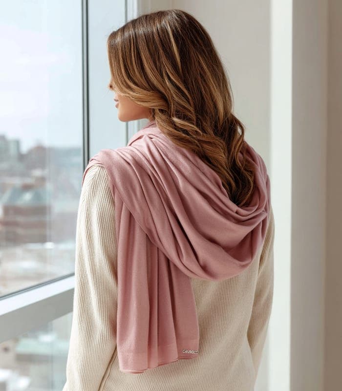 Cashmere-Blend Oversized Wrap Scarf — view 2