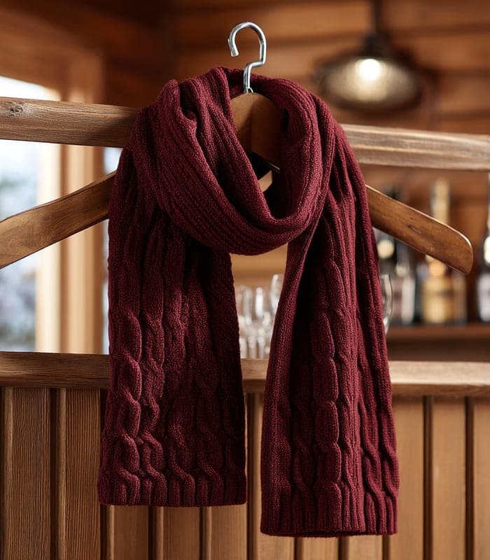 Lambswool Cable Knit Scarf