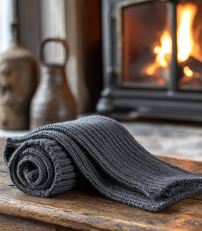 Merino Wool Ribbed Scarf — view 3