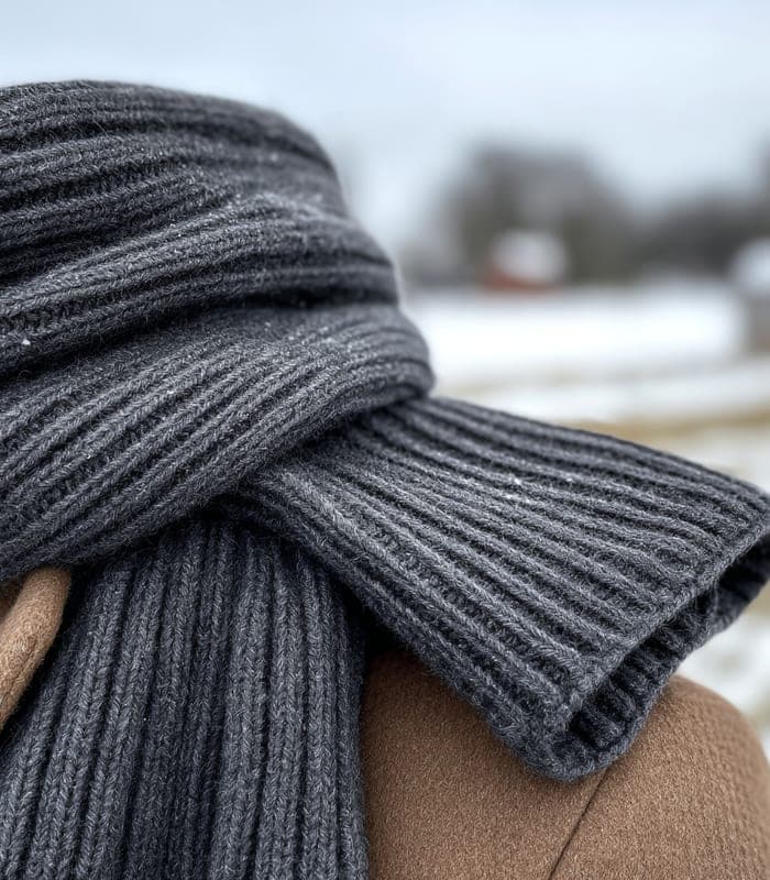Merino Wool Ribbed Scarf — view 4