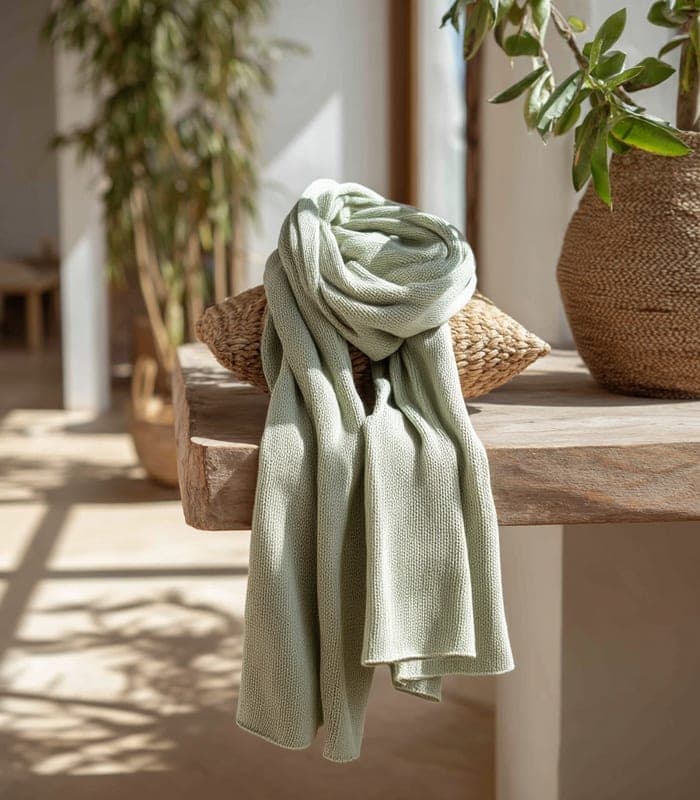 Organic Cotton Lightweight Knit Scarf — view 3
