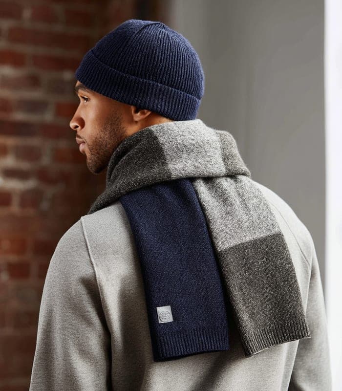 Recycled Wool Blend Color-Block Scarf — view 2