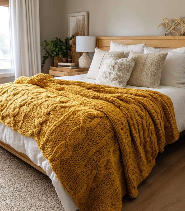 Bohemian Chunky Knit Chenille Blanket — view 4