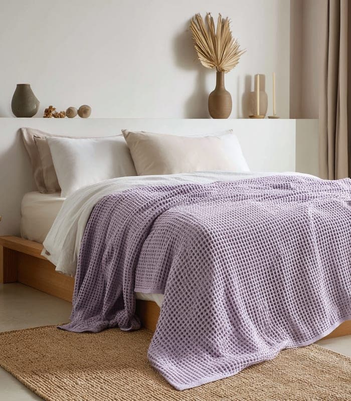Eco-Friendly Organic Cotton Waffle Throw — view 2