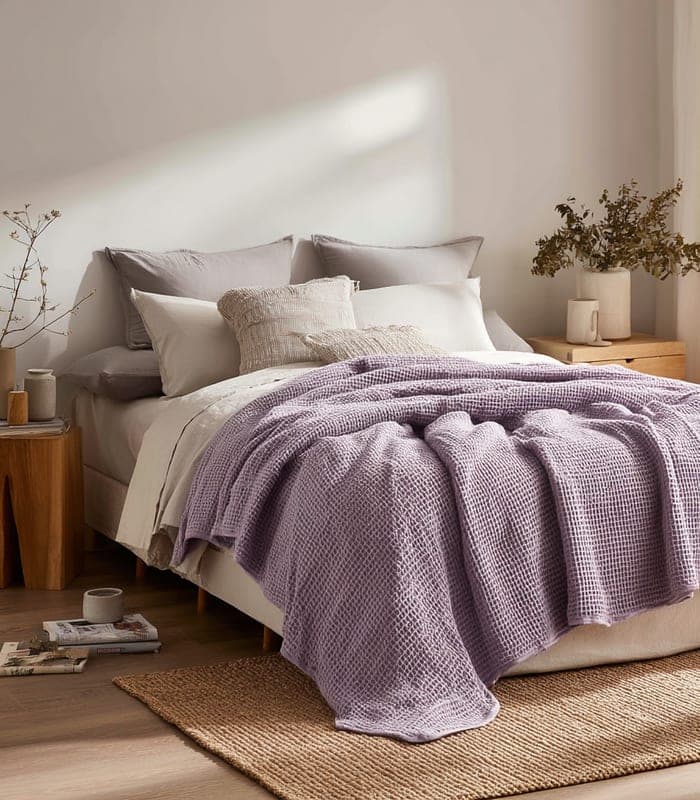 Eco-Friendly Organic Cotton Waffle Throw — view 4
