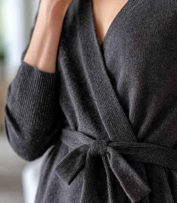 Maternity Cashmere-Blend Wrap Maternity Cardigan — view 5