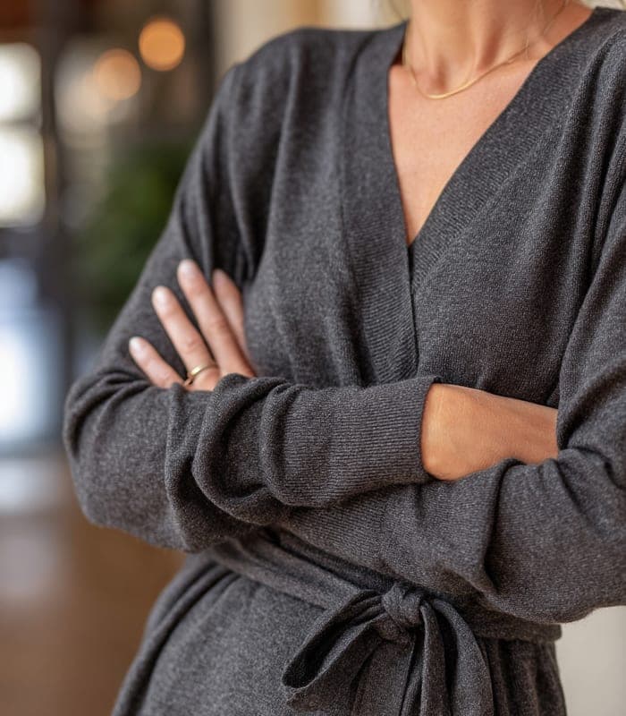 Maternity Cashmere-Blend Wrap Maternity Cardigan — view 6