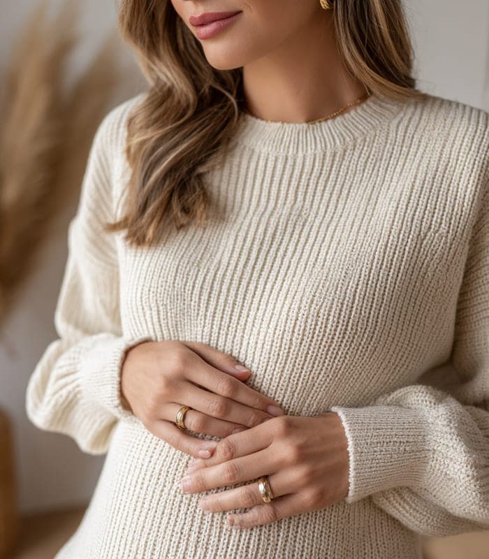 Maternity Organic Cotton Ribbed Maternity Sweater Dress — view 5