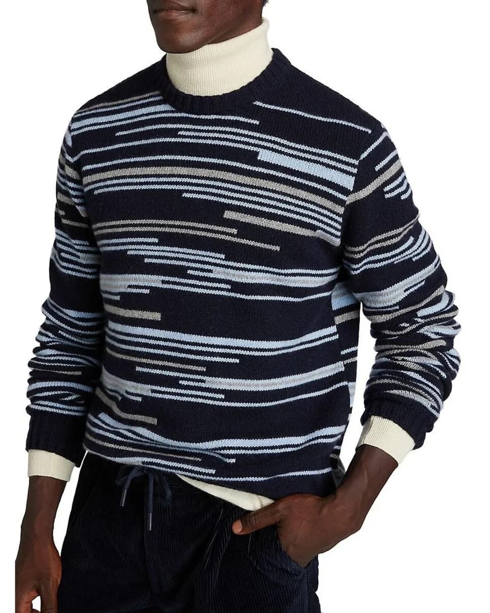Men's Abstract Space Dye Mohair Wool Sweater — view 4