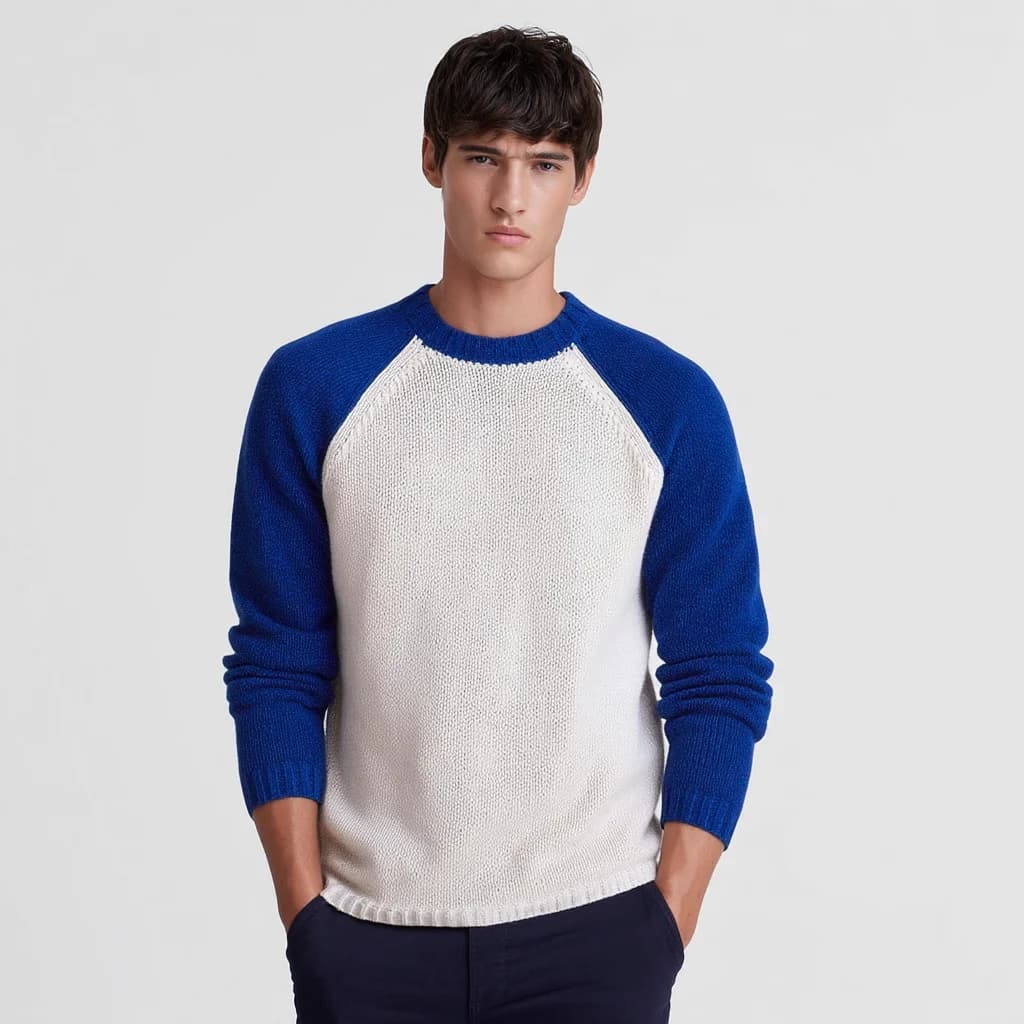 Men's Alpaca Wool Raglan Baseball Sweater — view 5