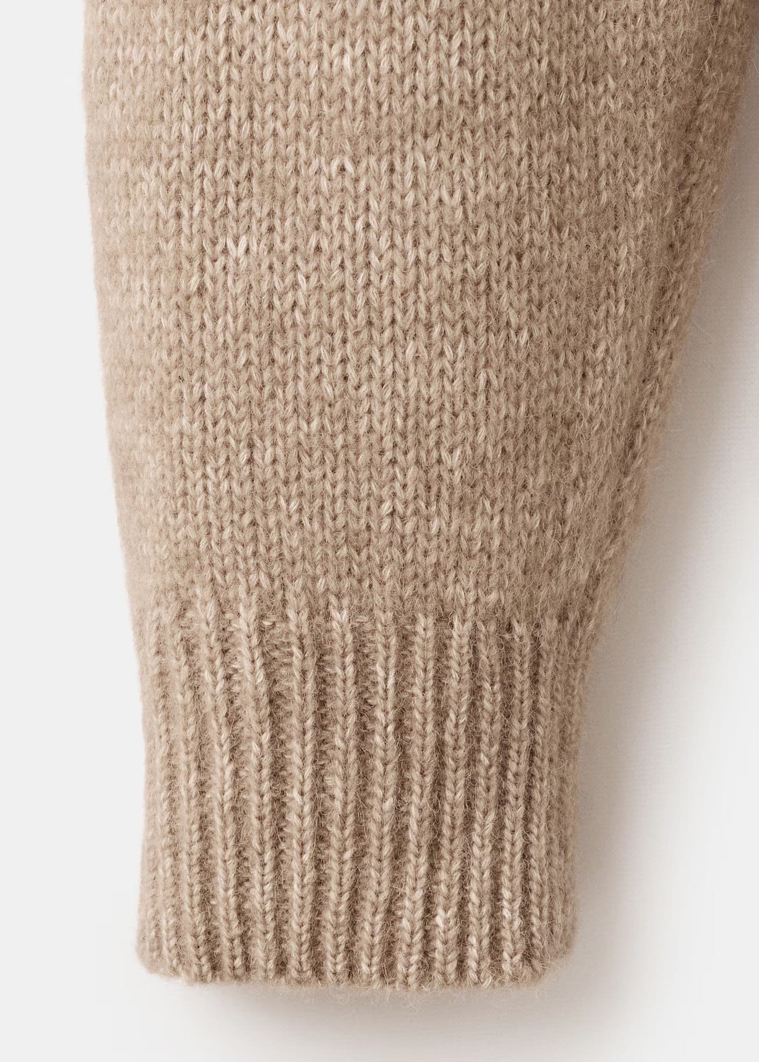 Men's Beige Melange Raglan Crew Neck Sweater Wool Blend — view 6